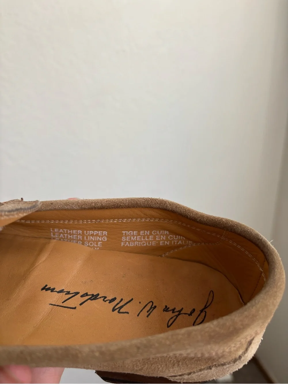 John W. Nordstrom Taupe Suede Penny Loafers